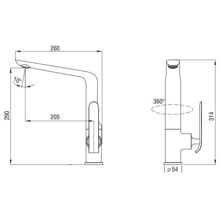 Bateria kuchenna Art Platino Emira jednouchwytowa  z obrotową wylewką, chrom - sanitbuy.pl