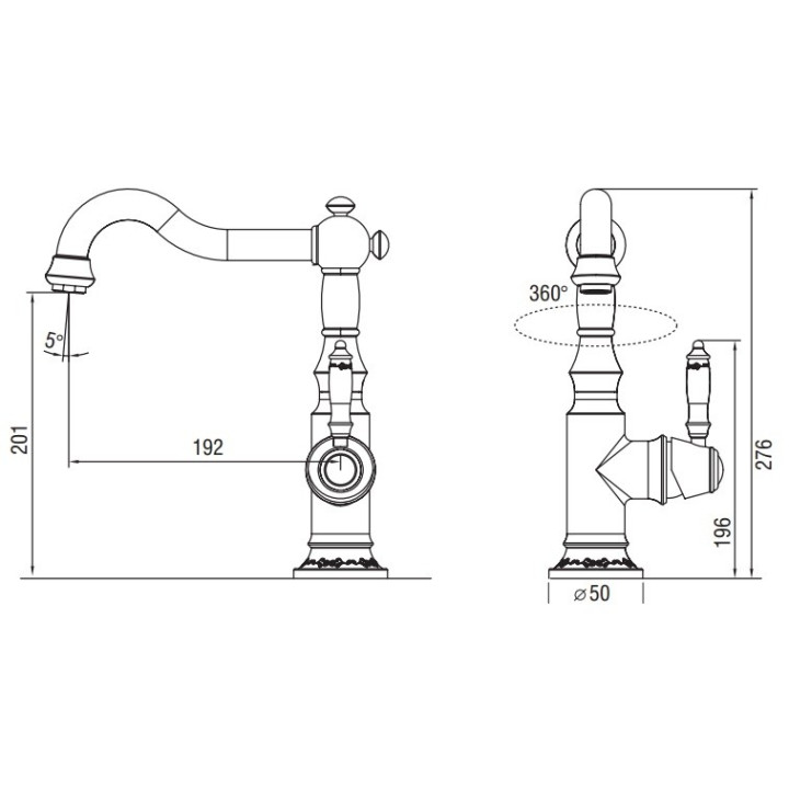 Bateria kuchenna Art Platino Nikolas jednouchwytowa, chrom- sanitbuy.pl
