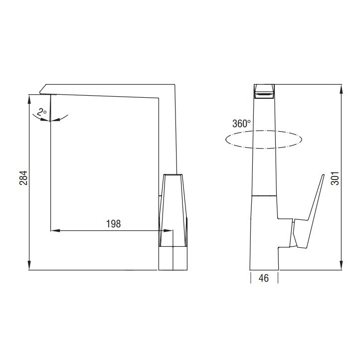 Bateria kuchenna Art Platino Rok jednouchwytowa z obrotową wylewką, chrom - sanitbuy.pl