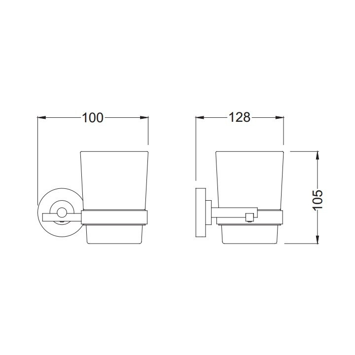 Uchwyt ze szklanką Blue Water Hugo chrom - sanitbuy.pl