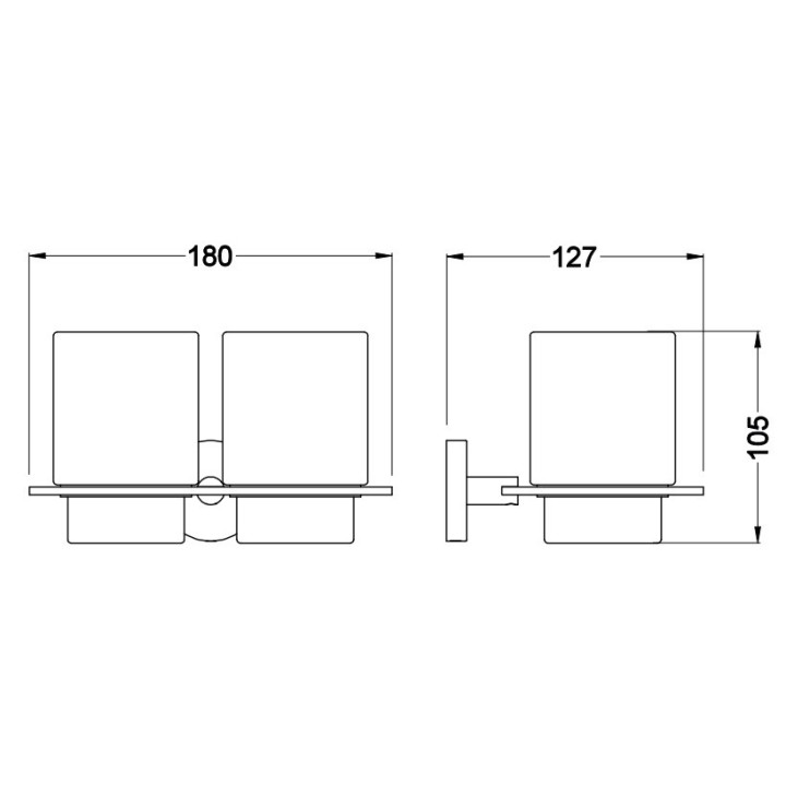 Uchwyt z dwoma szklankami Blue Water Hugo chrom - sanitbuy.pl