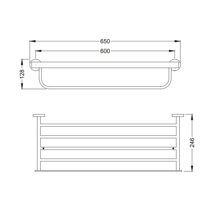 Półka na ręczniki z relingiem Blue Water Hugo chrom - sanitbuy.pl