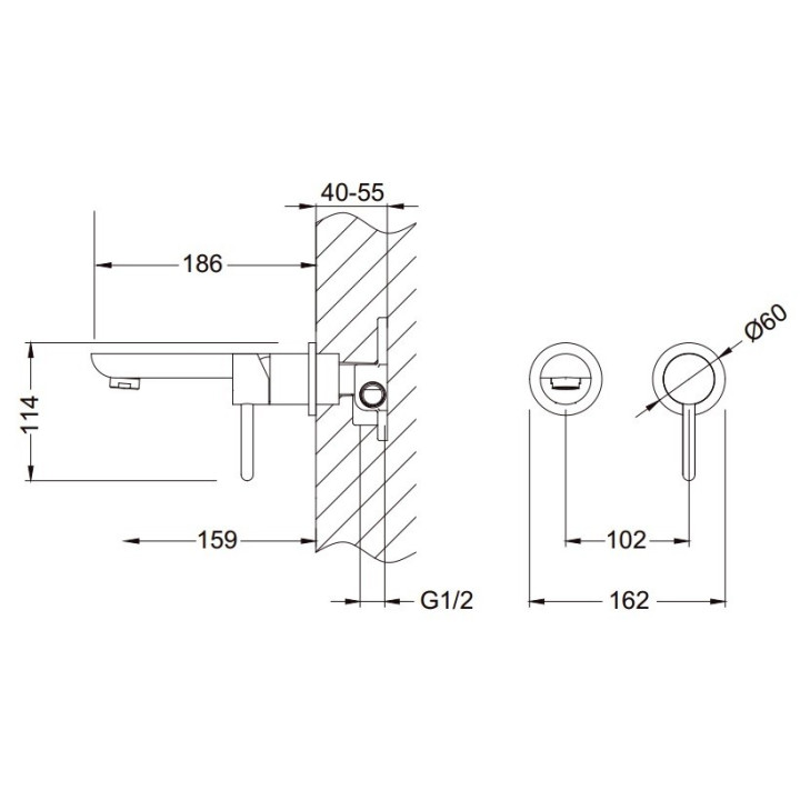 Bateria umywalkowa Blue Water Icona jednouchwytowa podtynkowa, chrom- sanitbuy.pl