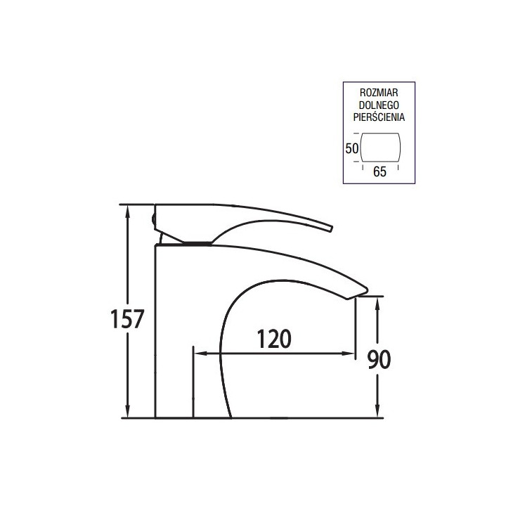 Bateria umywalkowa Blue Water Liwia jednouchwytowa z korkiem automatycznym, chrom - sanitbuy.pl