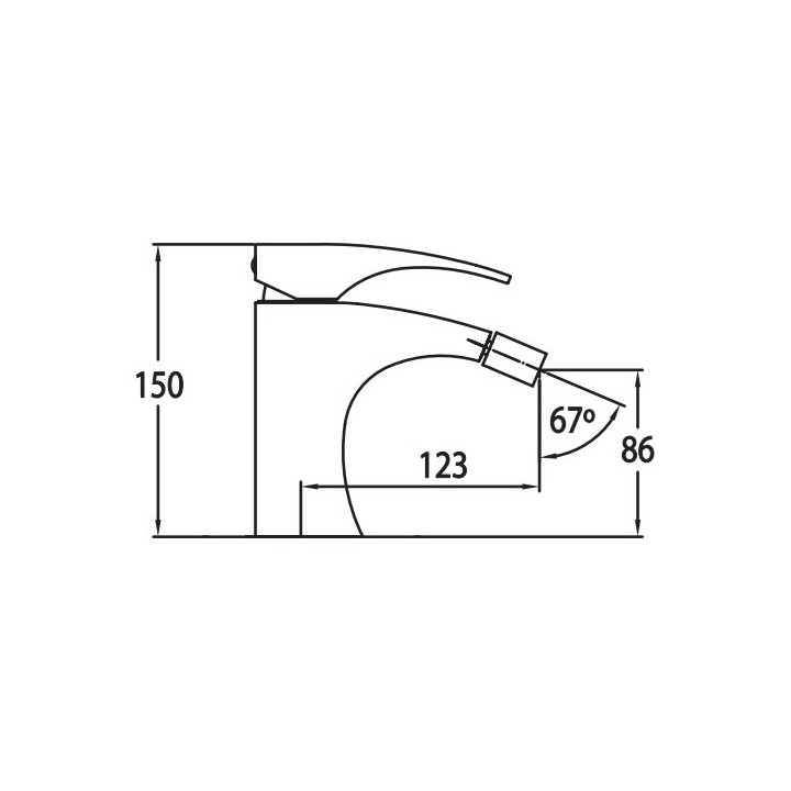 Bateria bidetowa Blue Water Liwia jednouchwytowa z korkiem automatycznym, chrom - sanitbuy.pl