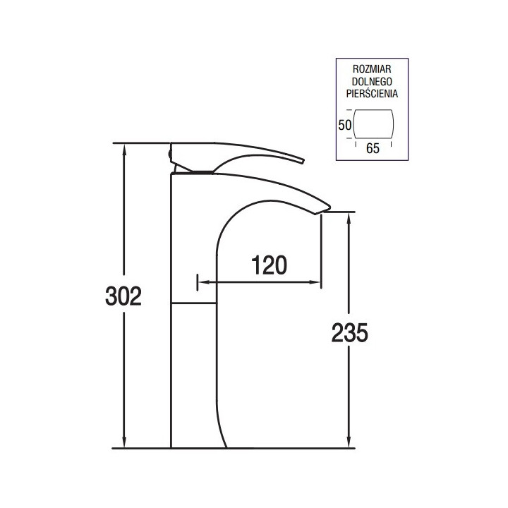 Bateria umywalkowa wysoka Blue Water Liwia Jednouchwytowa chrom - sanitbuy.pl