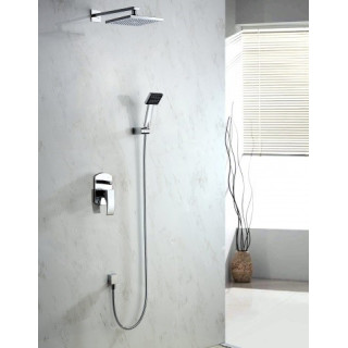 Zestaw prysznicowy podtynkowy Blue Water Liwia z deszczownicą i prysznicem, chrom - sanitbuy.pl