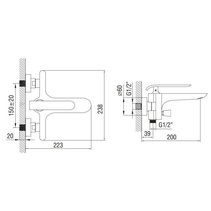 Bateria wannowa natynkowa Art Platino Emira Jednouchwytowa chrom/biała - sanitbuy.pl
