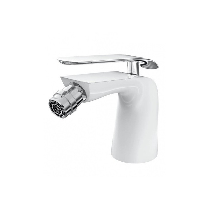 Bateria bidetowa Art Platino Emira Jednouchwytowa, wysokość 13.9cm chrom/biała - sanitbuy.pl