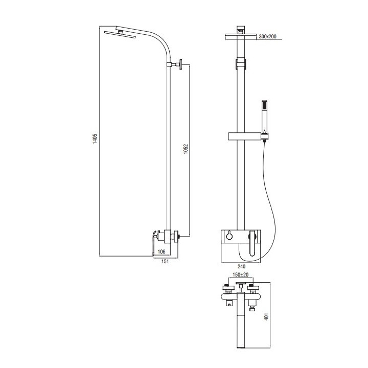 Zestaw prysznicowy natynkowy Art Platino Emira chrom/biały - sanitbuy.pl