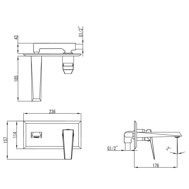 Art Platino Rok Jednouchwytowa bateria umywalkowa podtynkowa, chrom - sanitbuy.pl