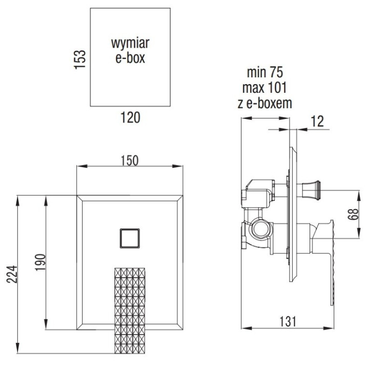 Bateria wannowo-prysznicowa Art Platino Panama jednouchwytowa podtynkowa, chrom - sanitbuy.pl