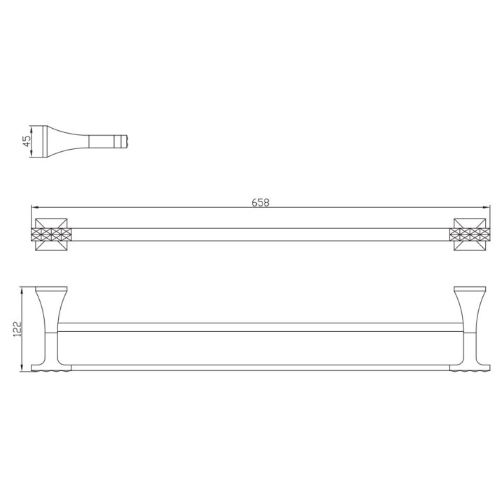 Wieszak na ręczniki podwójny Art Platino Panama chrom - sanitbuy.pl