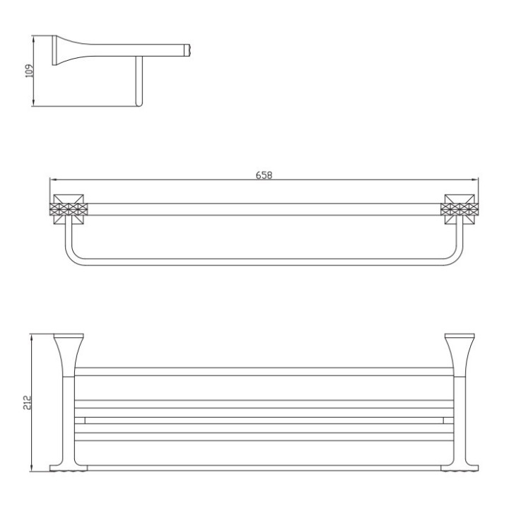 Półka na ręczniki z relingiem, Art Platino Panama chrom - sanitbuy.pl