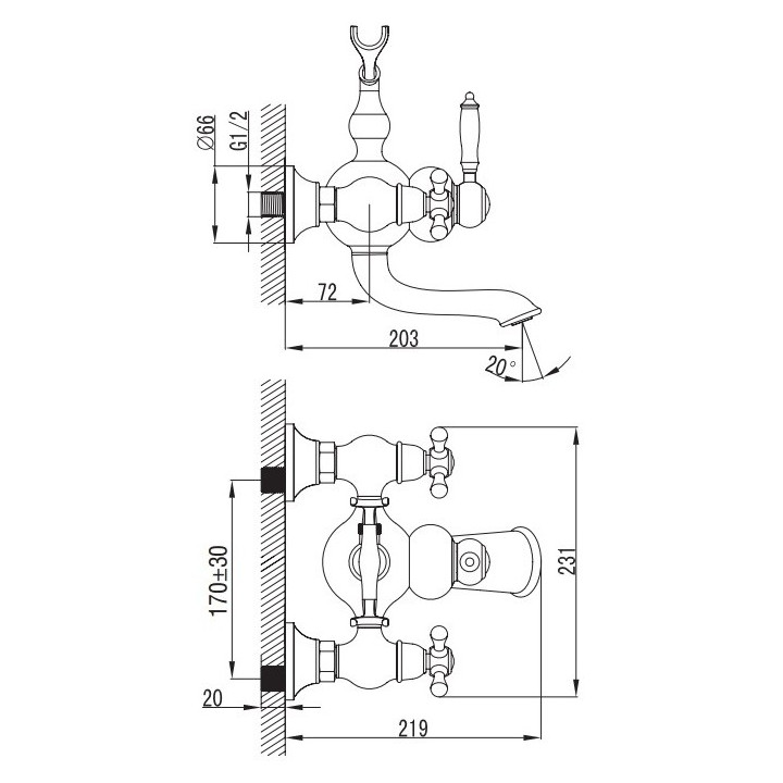 Bateria wannowa Art Platino Nikolas dwuuchwytowa natynkowa, chrom - sanitbuy.pl