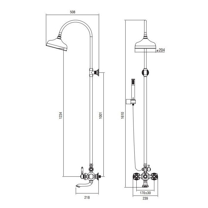 Zestaw prysznicowy Art Platino Nikolas natynkowy, chrom - sanitbuy.pl