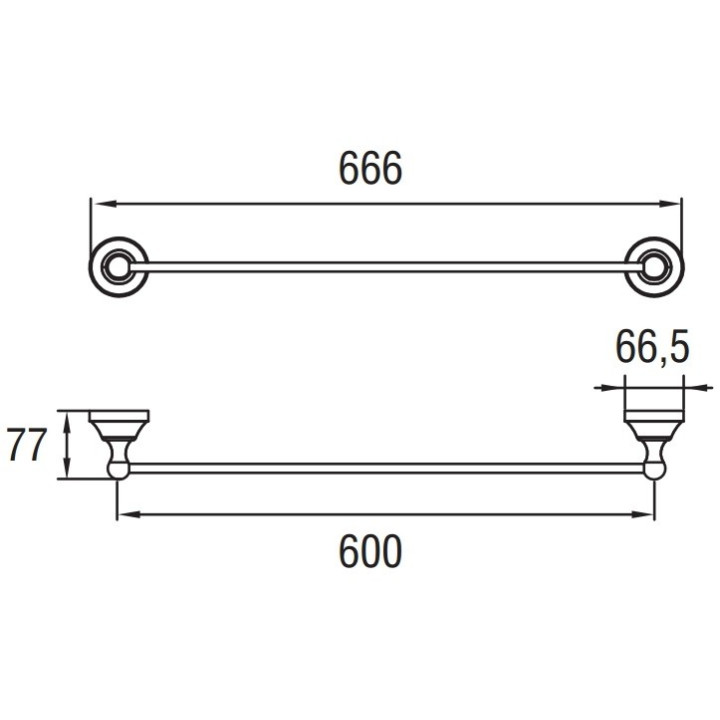 Wieszak na ręczniki Art Platino Nikolas pojedynczy, chrom - sanitbuy.pl