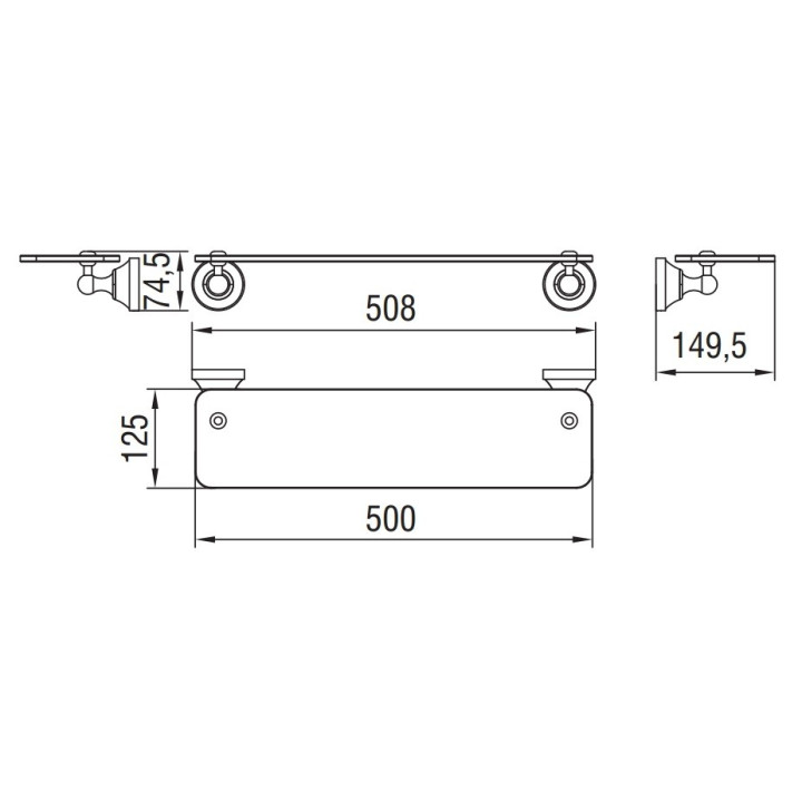 Półka szklana, Art Platino Nikolas chrom - sanitbuy.pl