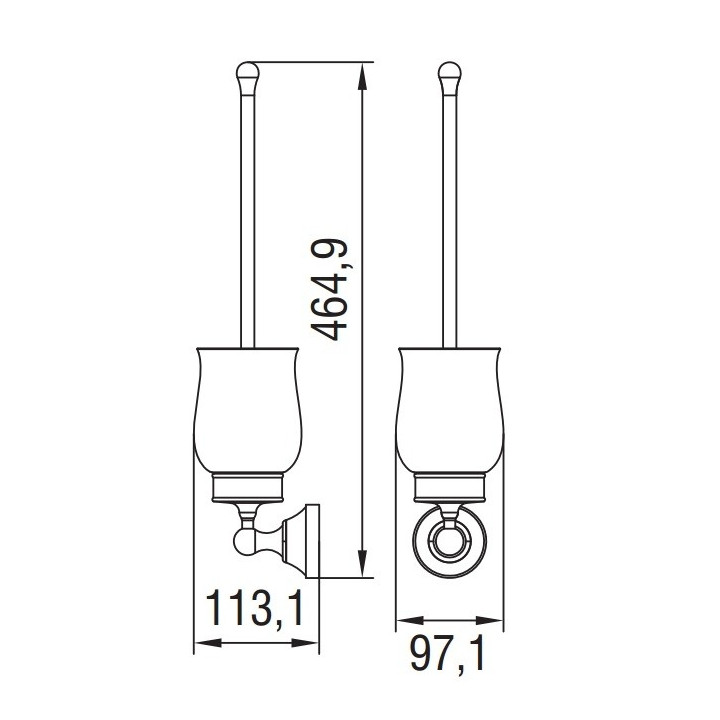 Szczotka WC wisząca Art Platino Nikolas , chrom - sanitbuy.pl