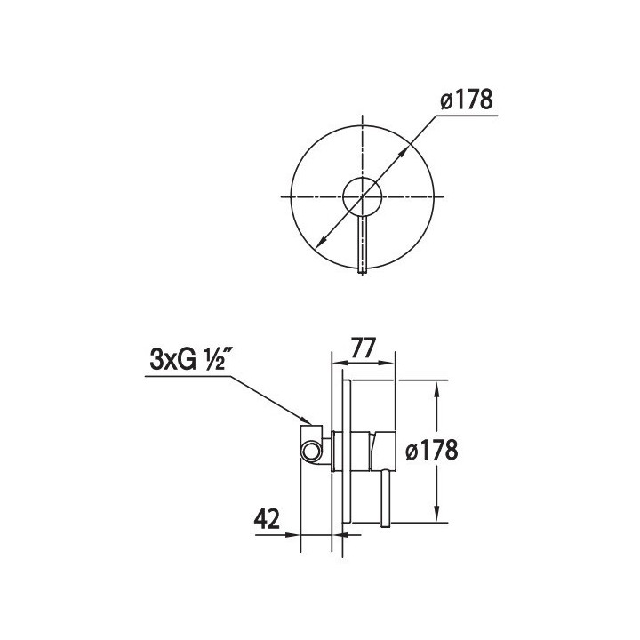 Bateria prysznicowa Blue Water Denver jednouchwytowa podtynkowa bez przełącznika, chrom - sanitbuy.pl