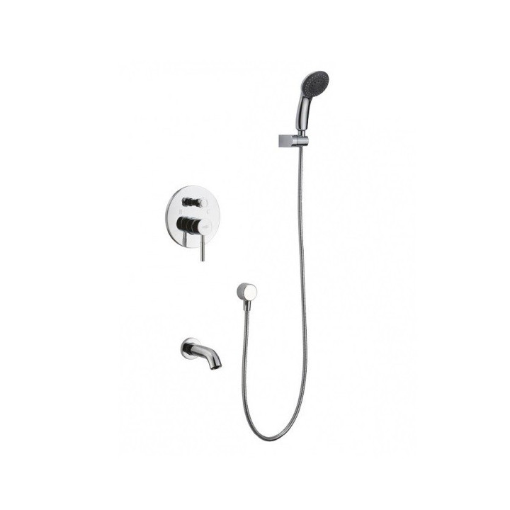 Zestaw prysznicowy Blue Water Denver podtynkowy z wylewką i prysznicem, chrom - sanitbuy.pl