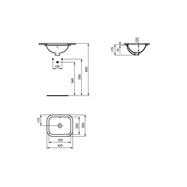 Umywalka podblatowa Ideal Standard Connect 420 mm, biała- sanitbuy.pl