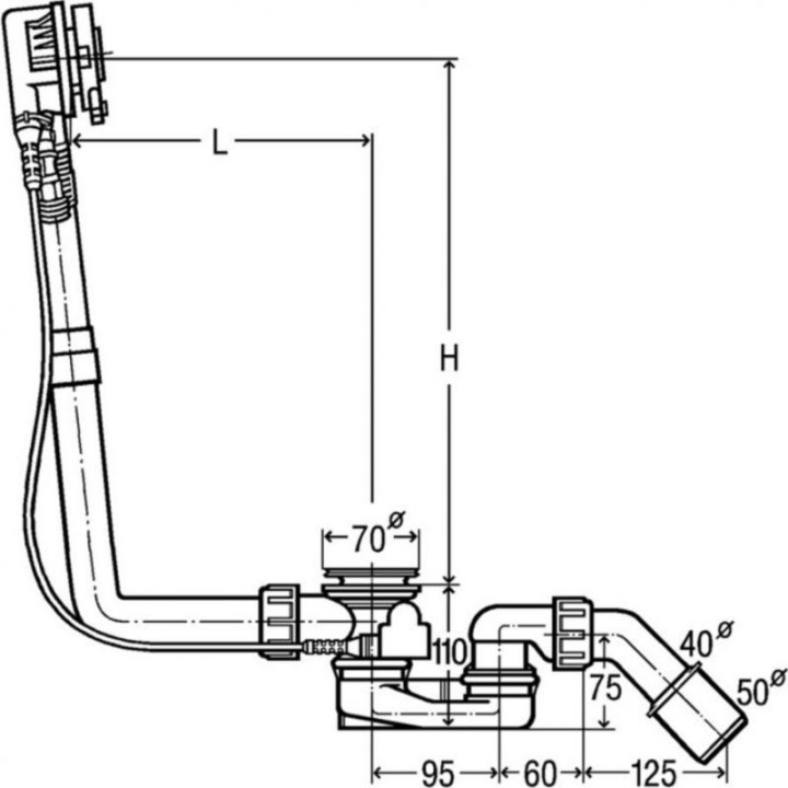 Komplet odpływowo-przelewowy Viega Multiplex Trio, do wanien standardowych- sanitbuy.pl