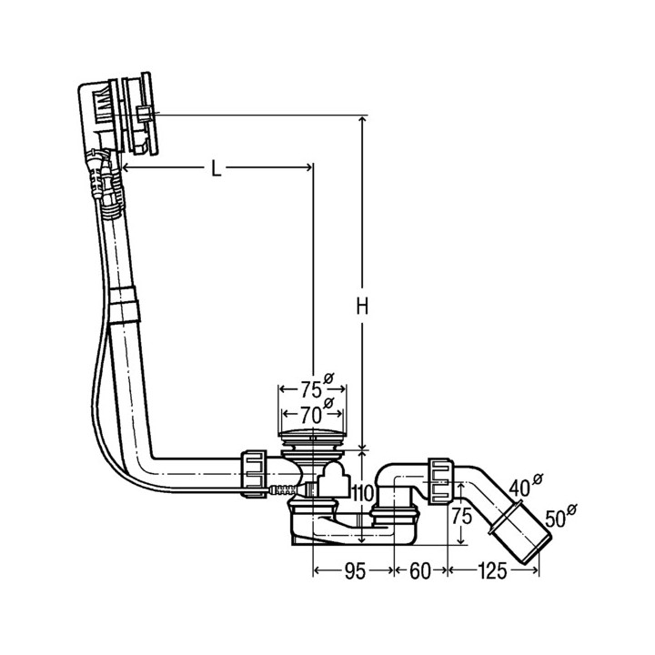 Komplet przelewowo-odpływowy Viega Multiplex Trio, do wanien standardowych- sanitbuy.pl