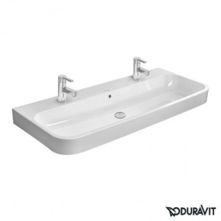 Umywalka meblowa Duravit Happy D.2 szlifowana 120x50,5 cm, z dwoma otworami na baterię, z przelewem, biała - sanitbuy.pl