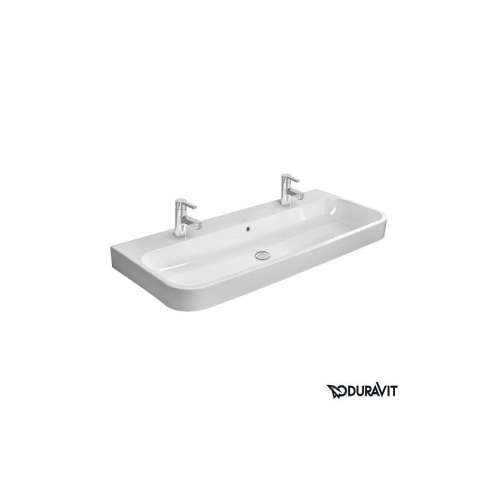 Umywalka meblowa Duravit Happy D.2 szlifowana 120x50,5 cm, z dwoma otworami na baterię, z przelewem, biała - sanitbuy.pl