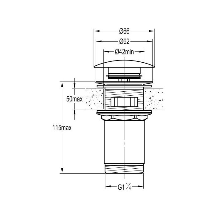Korek klik-klak do syfonu umywalkowego Omnires- sanitbuy.pl