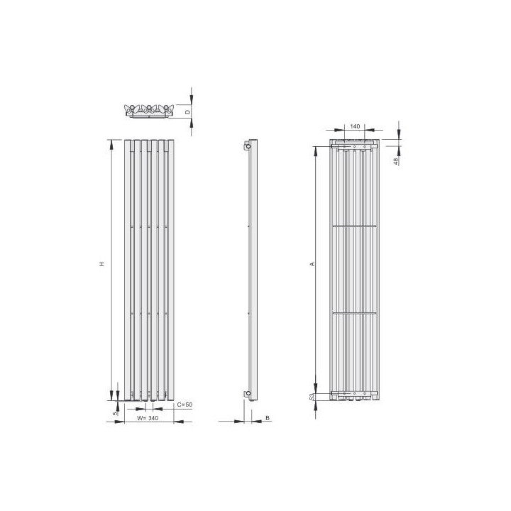 Grzejnik Enix Mango (MG) 34x160 cm - kolor standardowy- sanitbuy.pl