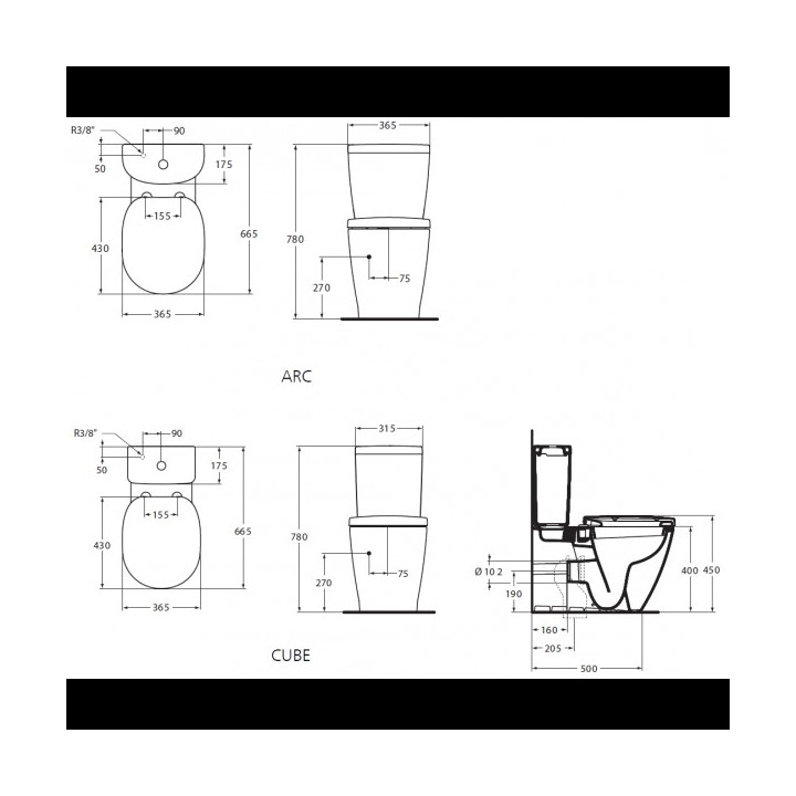 Miska wisząca WC Ideal Standard 36,5x54 cm Connect Rimles Aquablade biała- sanitbuy.pl