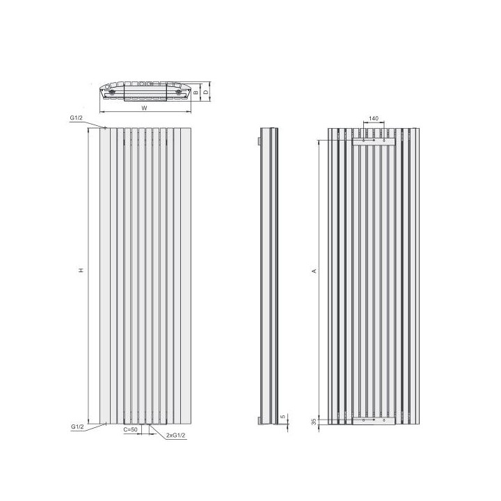 Grzejnik Enix Memfis (MS) 61,5x200 cm - kolor standardowy- sanitbuy.pl