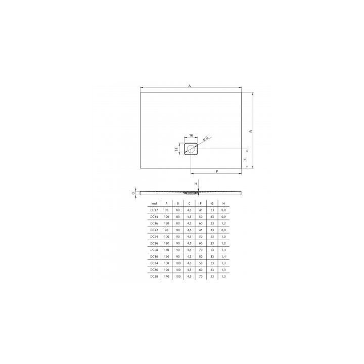 Brodzik kwadratowy Riho Basel akrylowy 90x90 cm- sanitbuy.pl