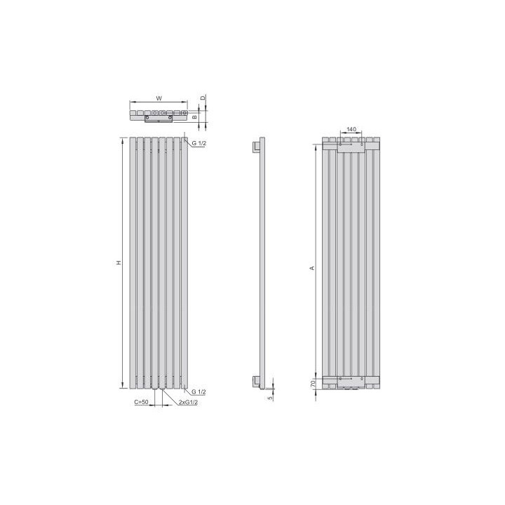 Grzejnik Enix Memfis (MS) 42x180 cm - kolor standardowy- sanitbuy.pl
