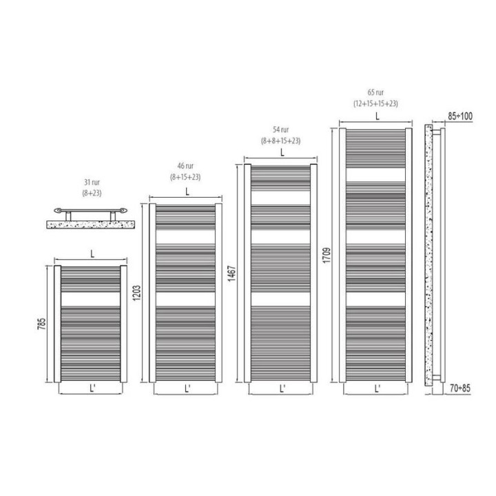 Grzejnik Irsap Xilo 2 174,4x75,6 cm - biały- sanitbuy.pl