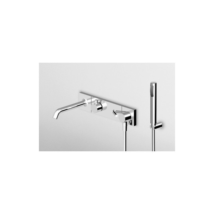 Bateria wannowa Zucchetti Pan podtynkowa z natryskiem czarna- sanitbuy.pl