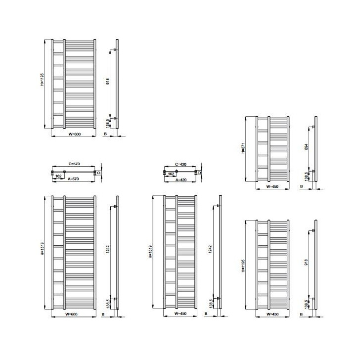 Grzejnik Enix Hiacynt (HX) 55,5x158,3 cm - biały mat- sanitbuy.pl