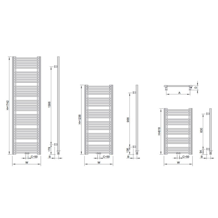 Grzejnik Enix Hiacynt (HX) 55,5x158,3 cm - silver metalic- sanitbuy.pl