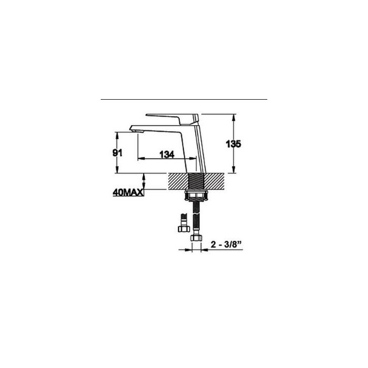Bateria umywalkowa Vedo Sette wysokość 135mm chrom- sanitbuy.pl