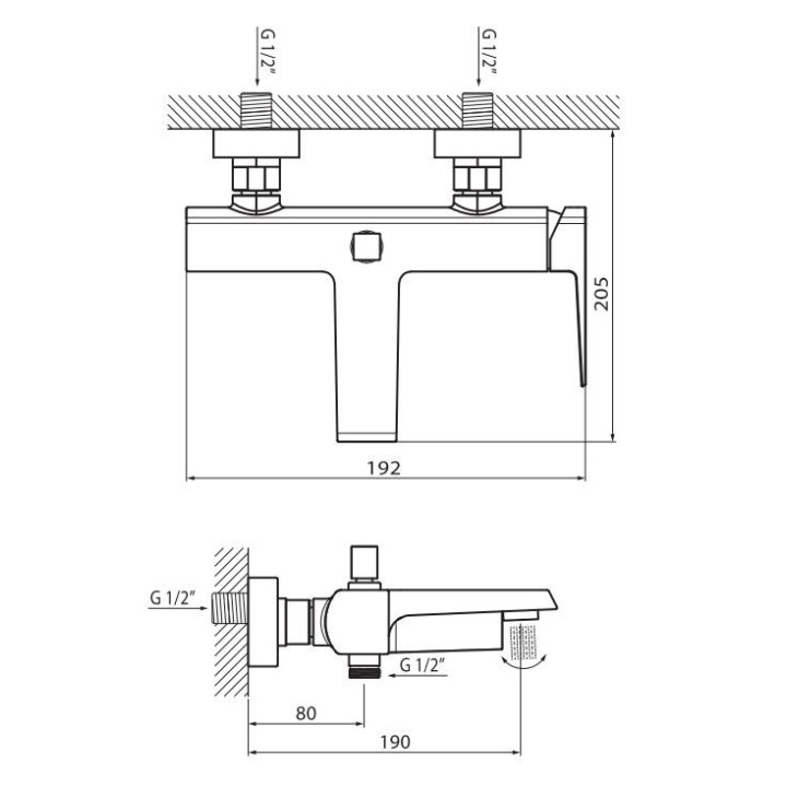 Bateria wannowa ścienna - solo Vedo Sette chrom	- sanitbuy.pl