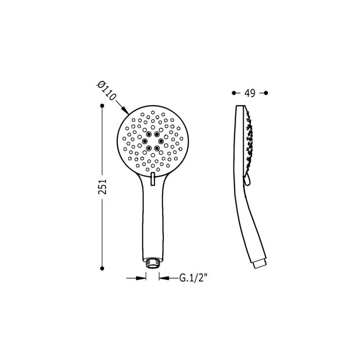 Tres słuchawka z masażem 5 rodzajów strumienia- sanitbuy.pl