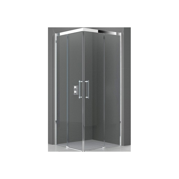 Kabina prysznicowa Novellini Rose Rosse A 82-85x200 cm narożna , profil srebrny, szkło przeźroczyste- sanitbuy.pl