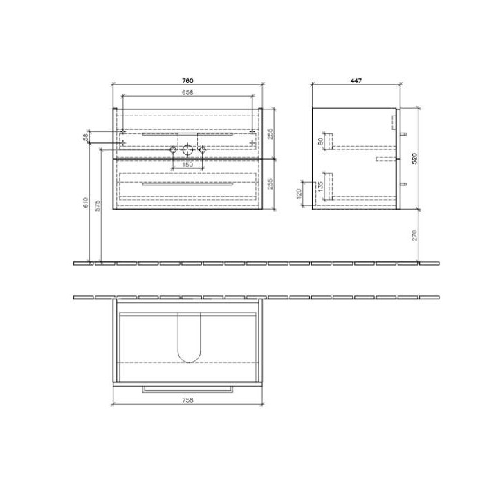 Szafka podumywalkowa Villeroy & Boch Avento kryształowy szary, 96,7 x 52 x 44,7 cm, 2 szuflady- sanitbuy.pl