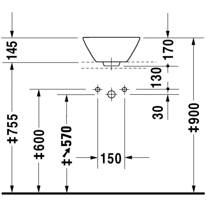 Umywalka Duravit Starck 1 stawiana na blacie, o średnicy 330mm- sanitbuy.pl