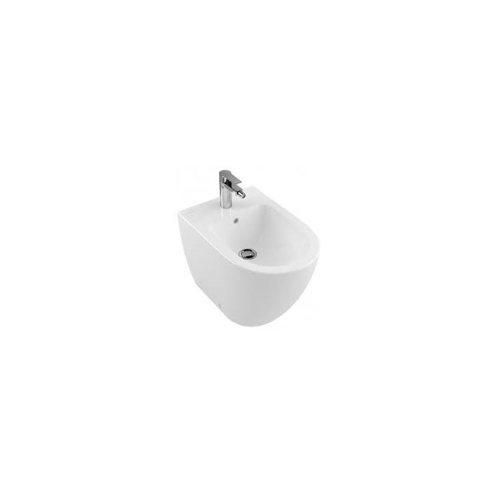 Bidet stojący Villeroy&Bich Subway 2.0, 37x56 cm, z jednym otworem na baterię, z przelewem, biały- sanitbuy.pl