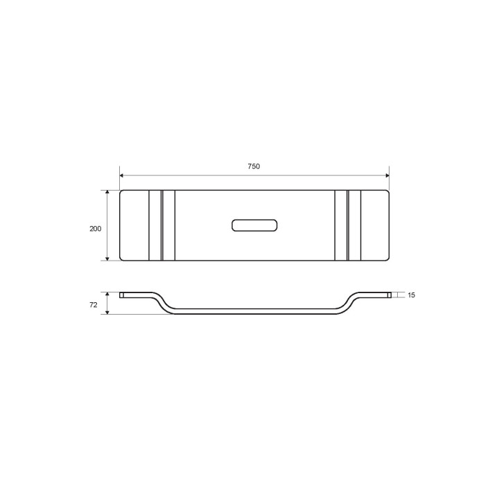 Półka wannowa gięta Excellent Zen przeżroczysta  20x75cm- sanitbuy.pl