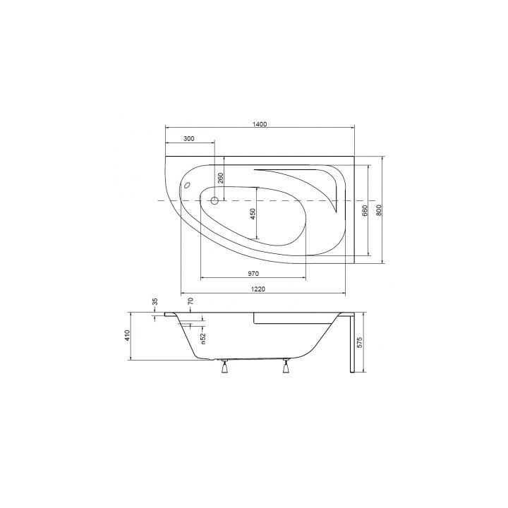 Wanna narożna Besco Cornea 140x80 cm asymetryczna prawa biała- sanitbuy.pl