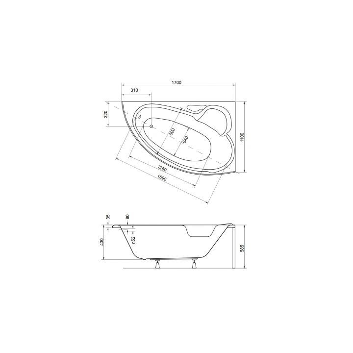 Wanna narożna Besco Finezja Nova 140x95 cm asymetryczna prawa biała- sanitbuy.pl